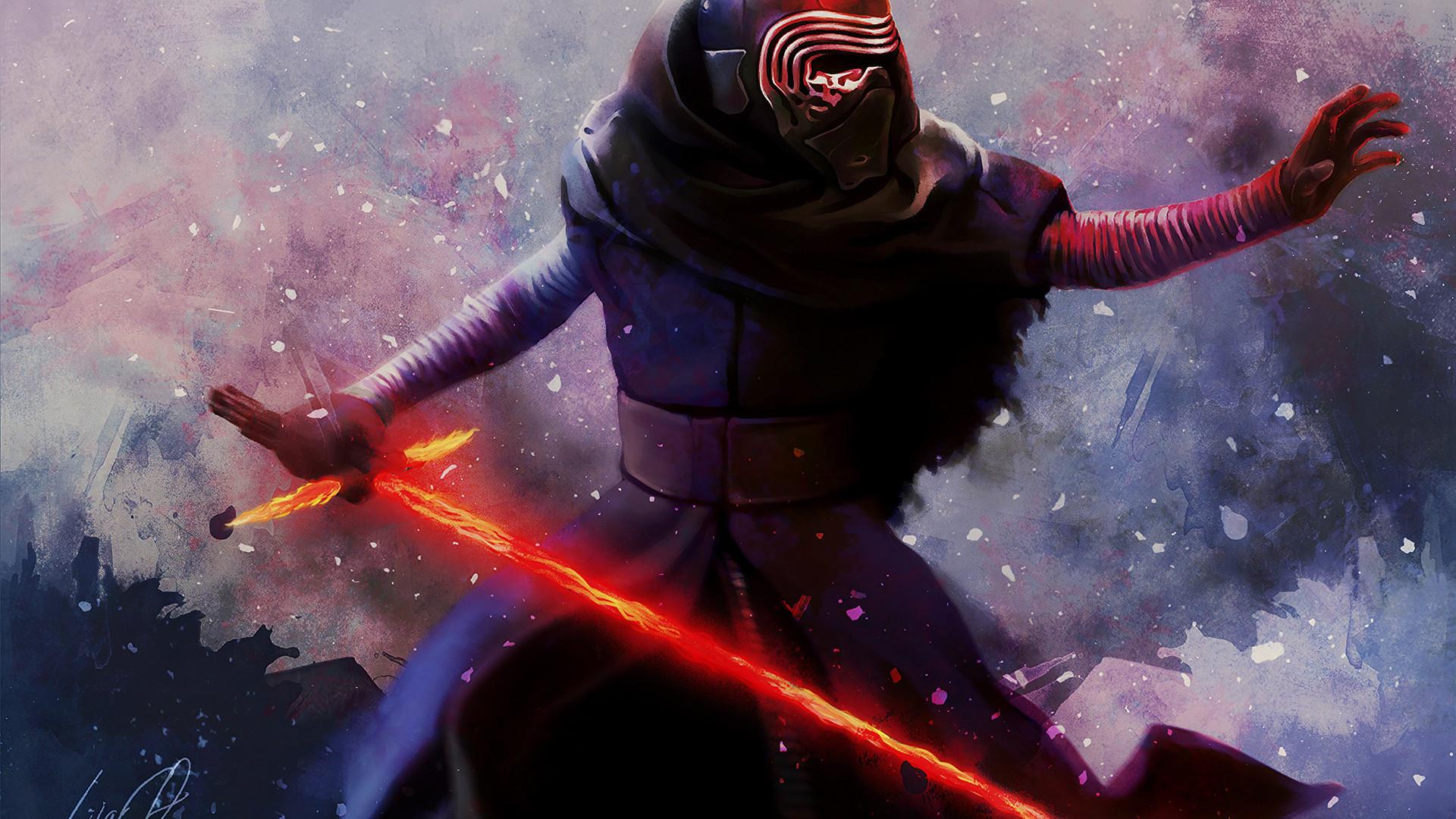 Kylo Ren Star Wars Neon Art Wallpapers