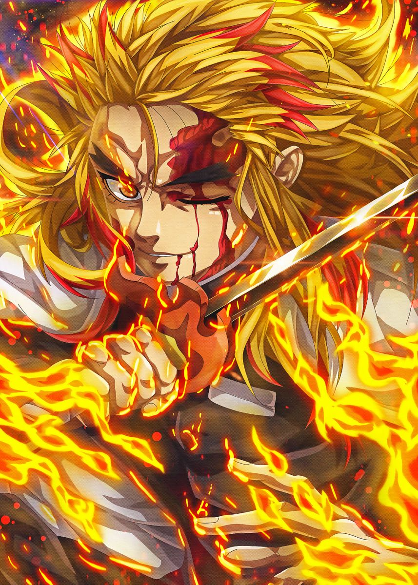 Kyojuro Rengoku Digital Art Wallpapers