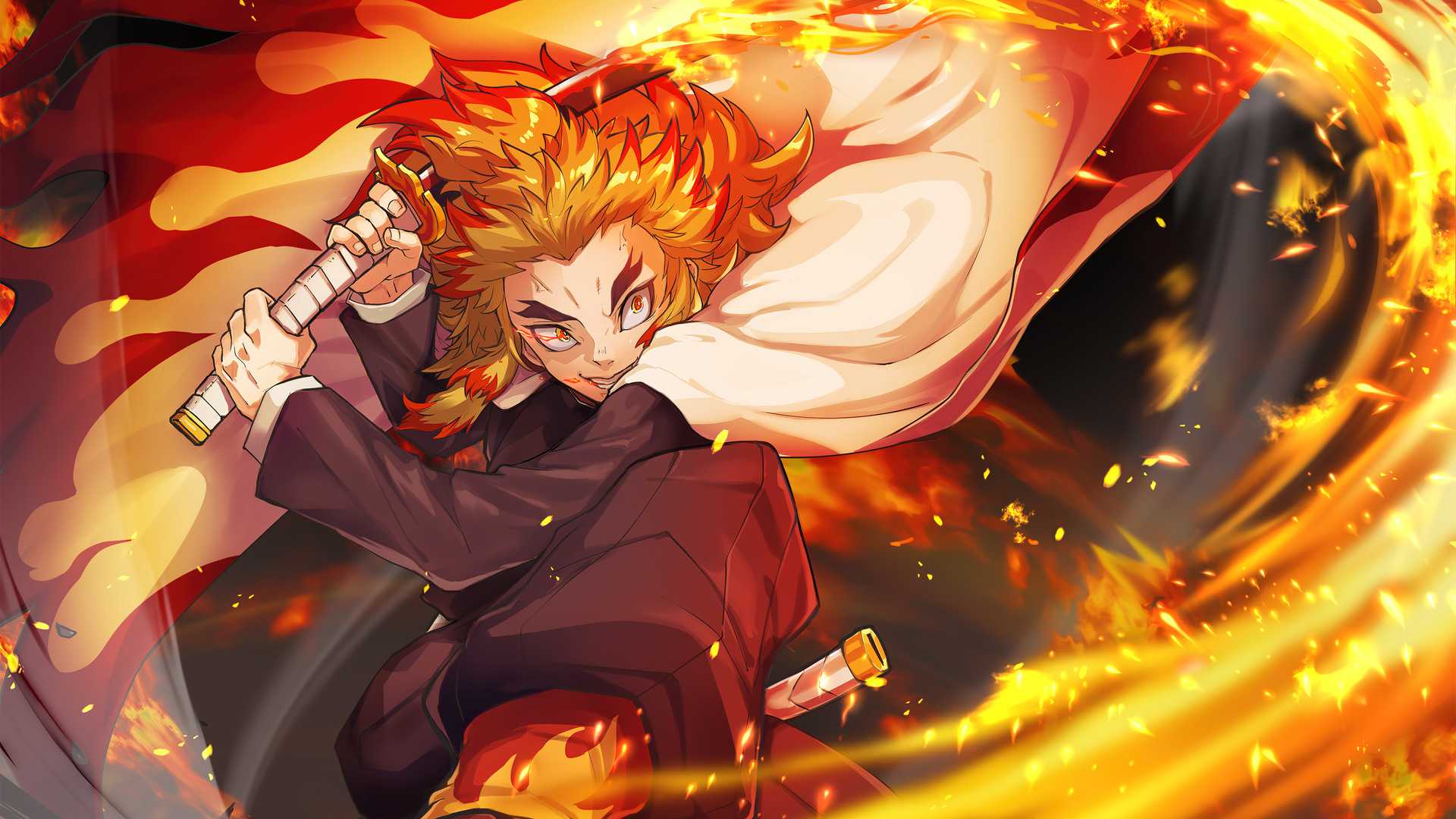 Kyojuro Rengoku Digital Art Wallpapers