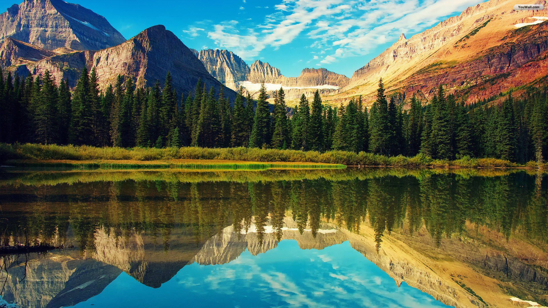 Lagoon Mountains Wallpapers