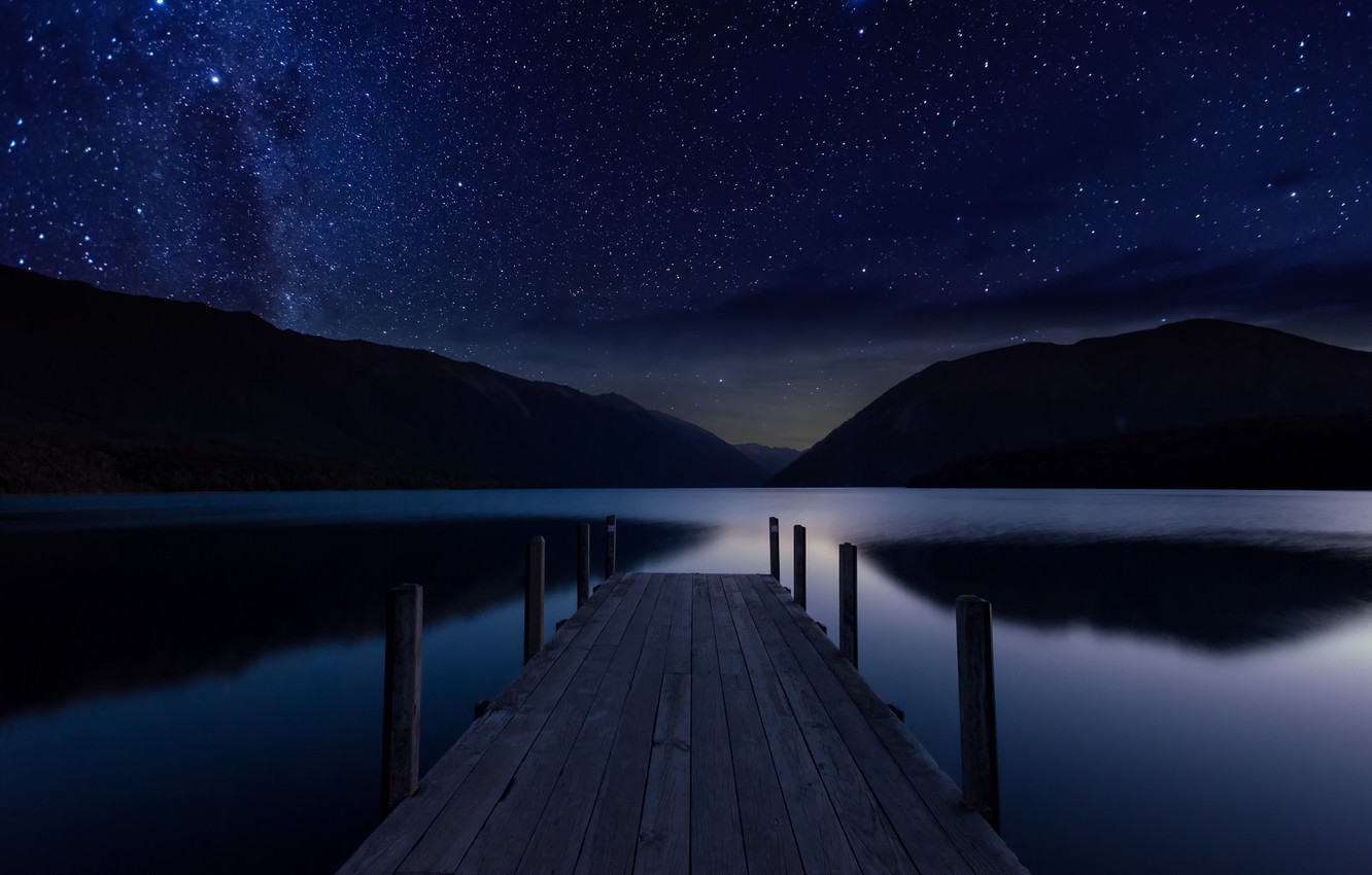 Lake At Night Wallpapers