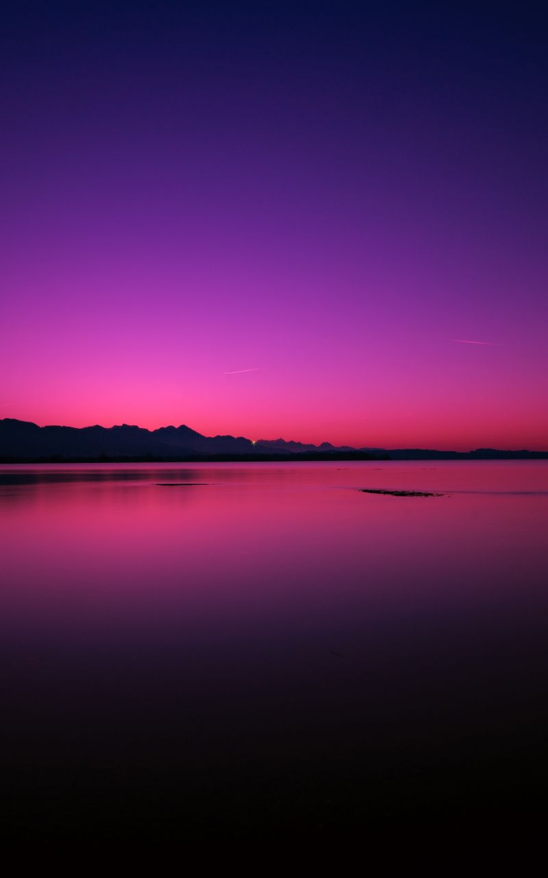 Lake House And Pink Sky Sunset Wallpapers