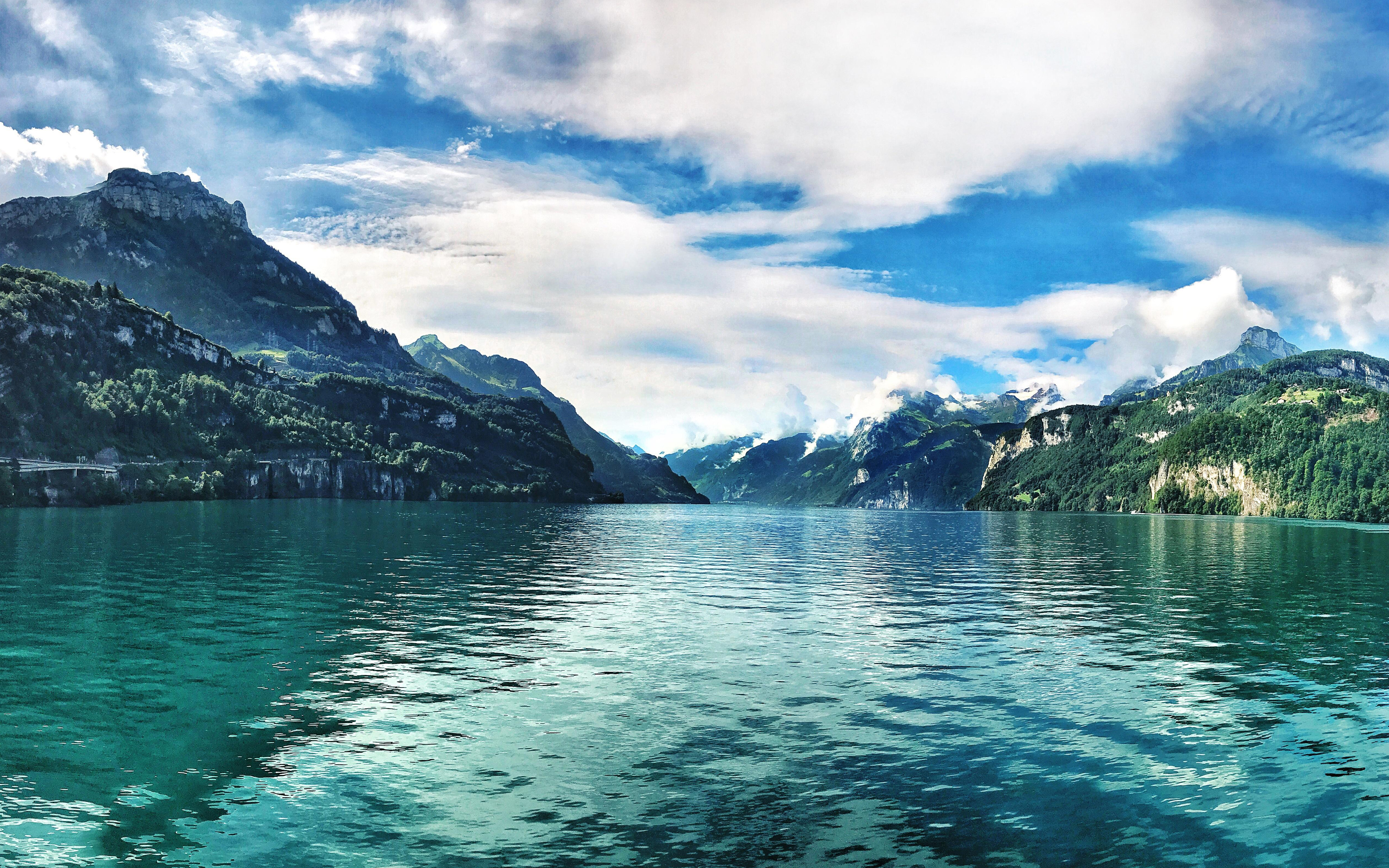 Lake Lucern Landscape Mountains Wallpapers