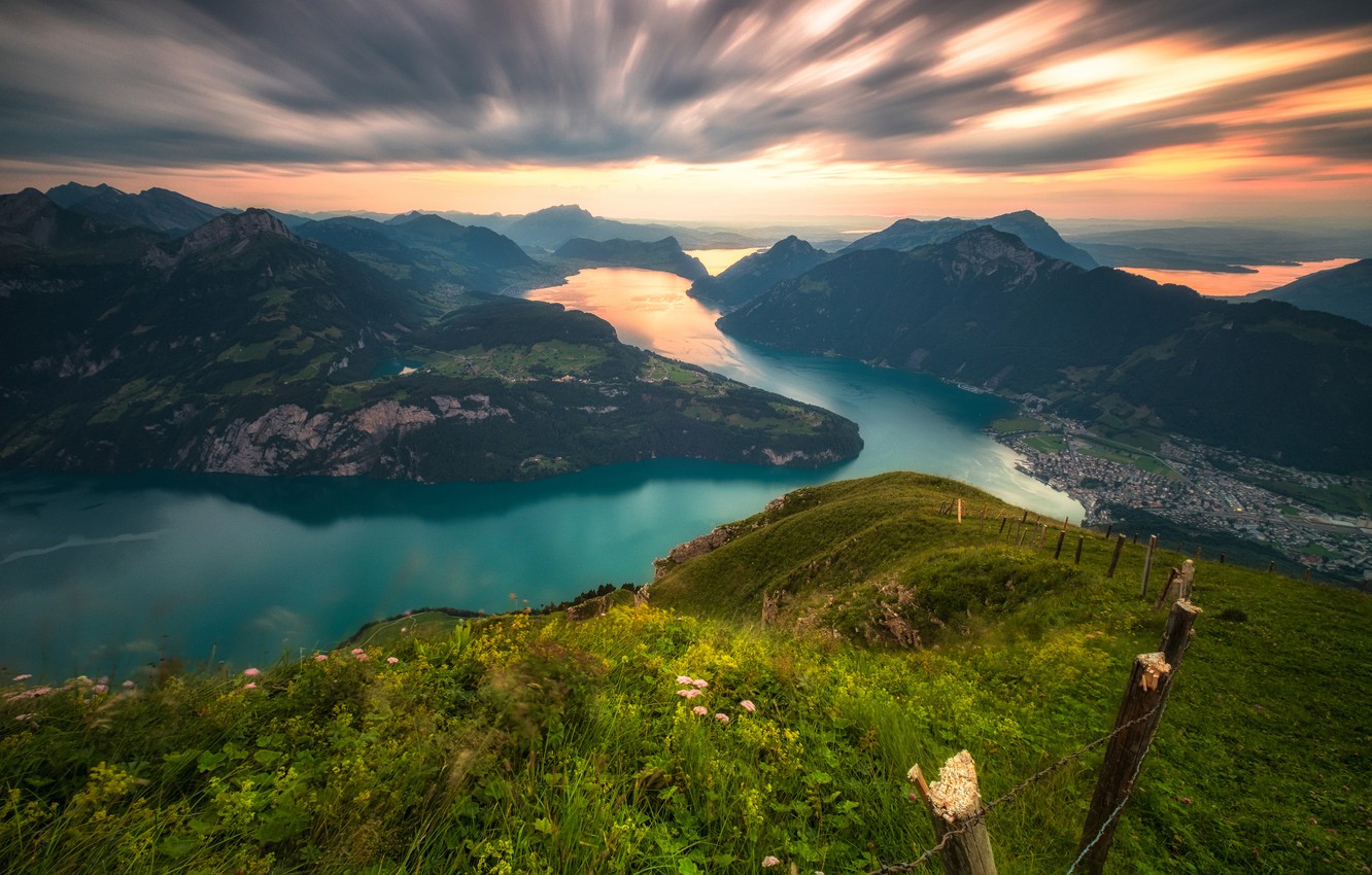 Lake Lucern Landscape Mountains Wallpapers