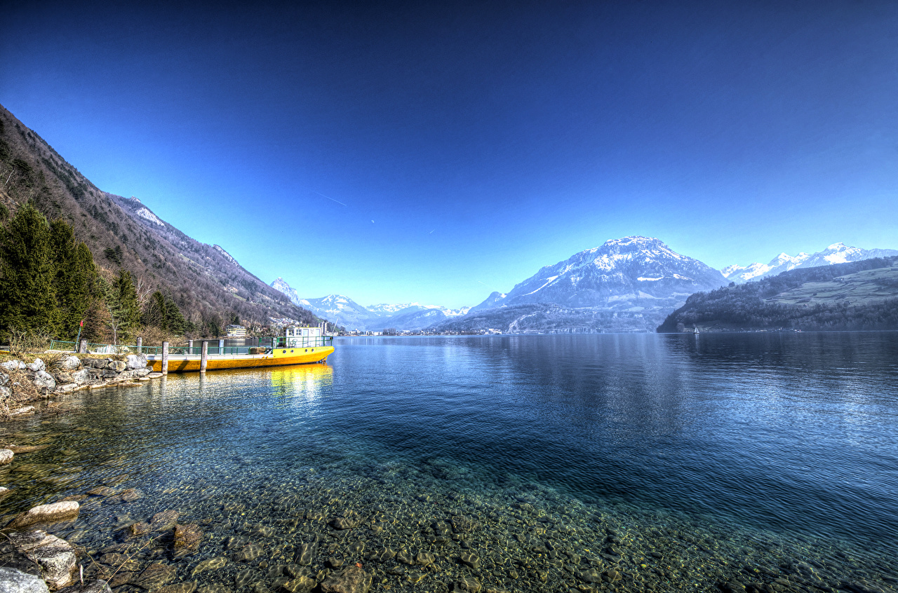 Lake Lucern Landscape Mountains Wallpapers