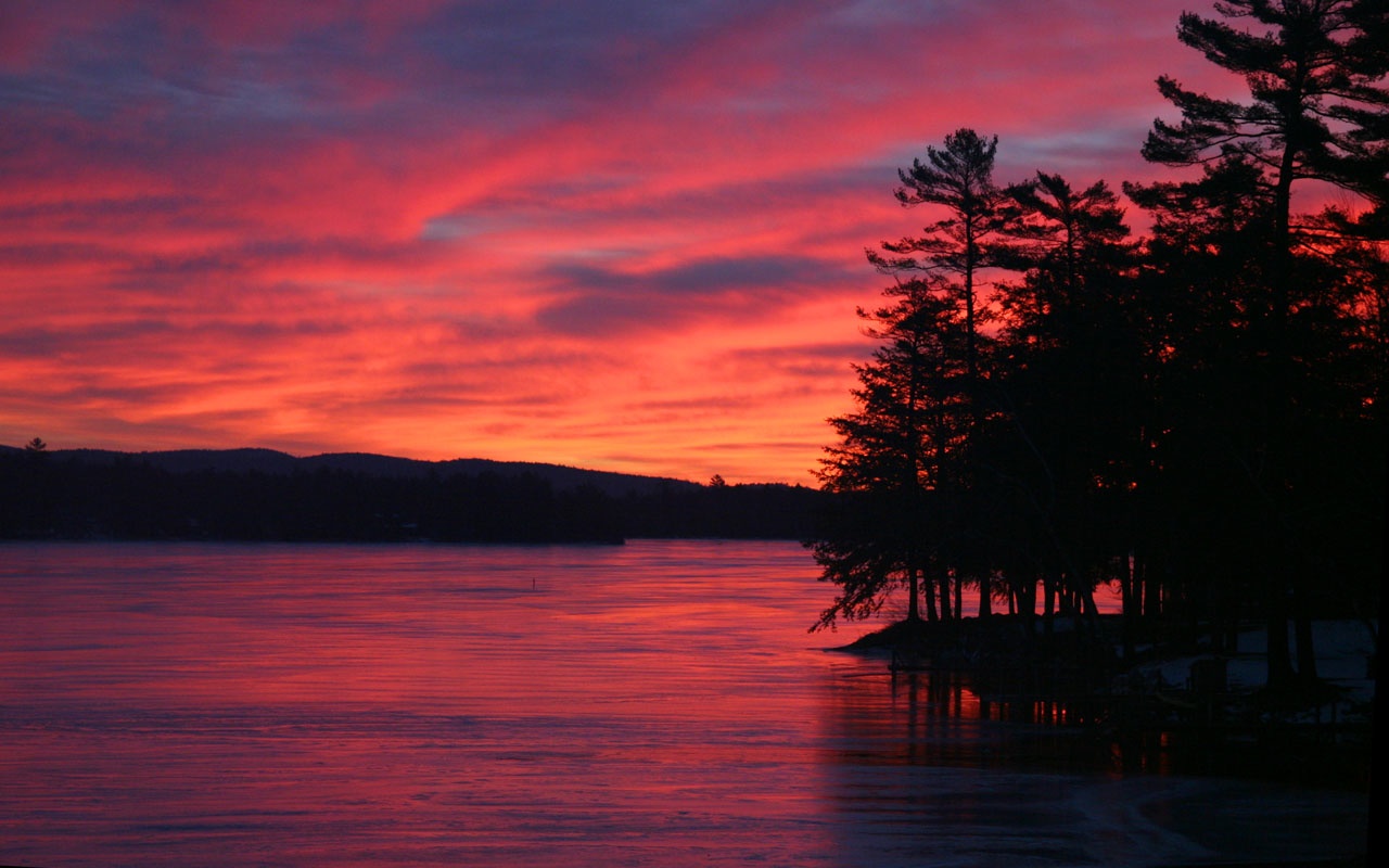 Lake View At Sunset Wallpapers