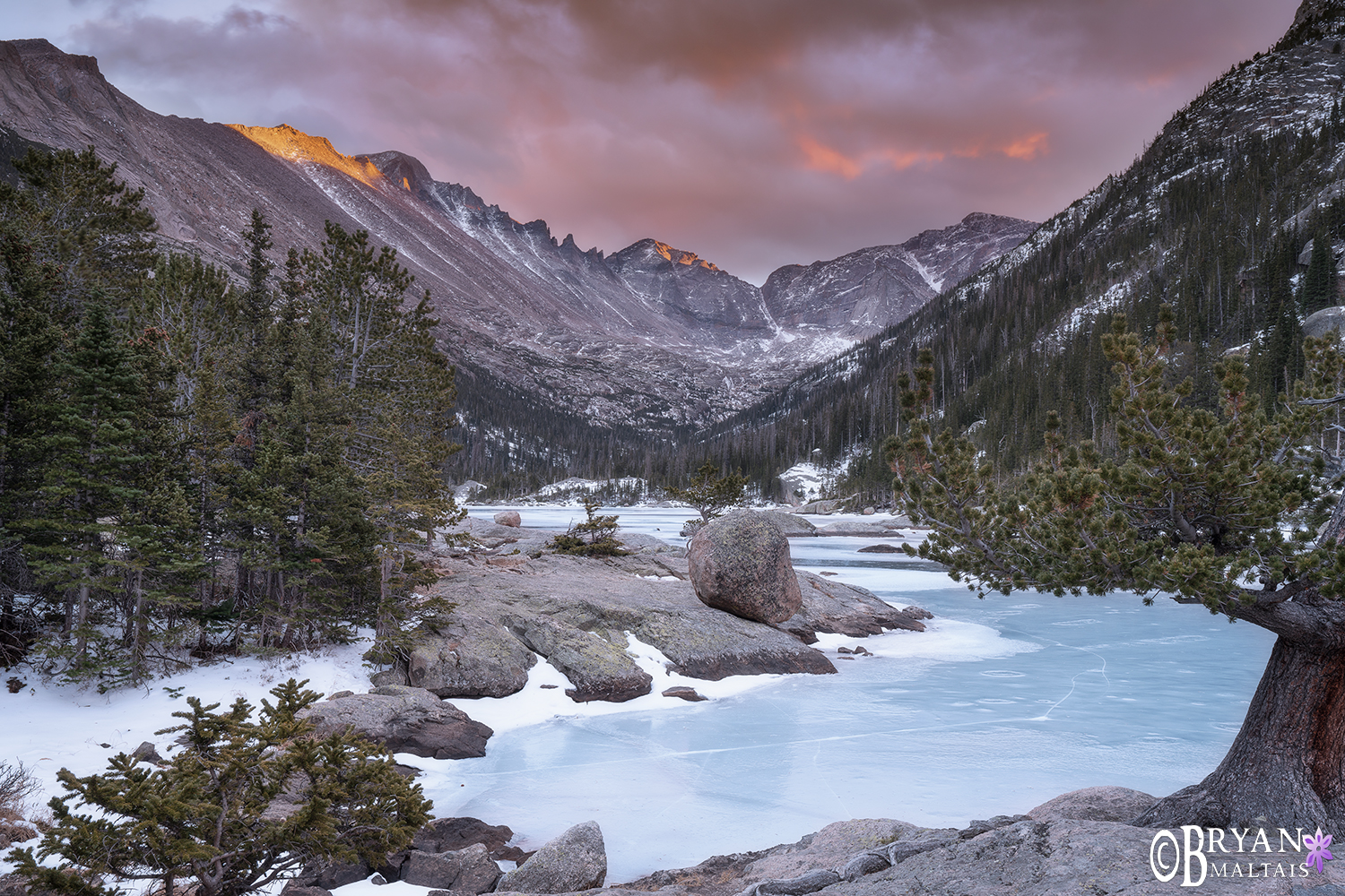 Lake View In Winter Sunset Wallpapers