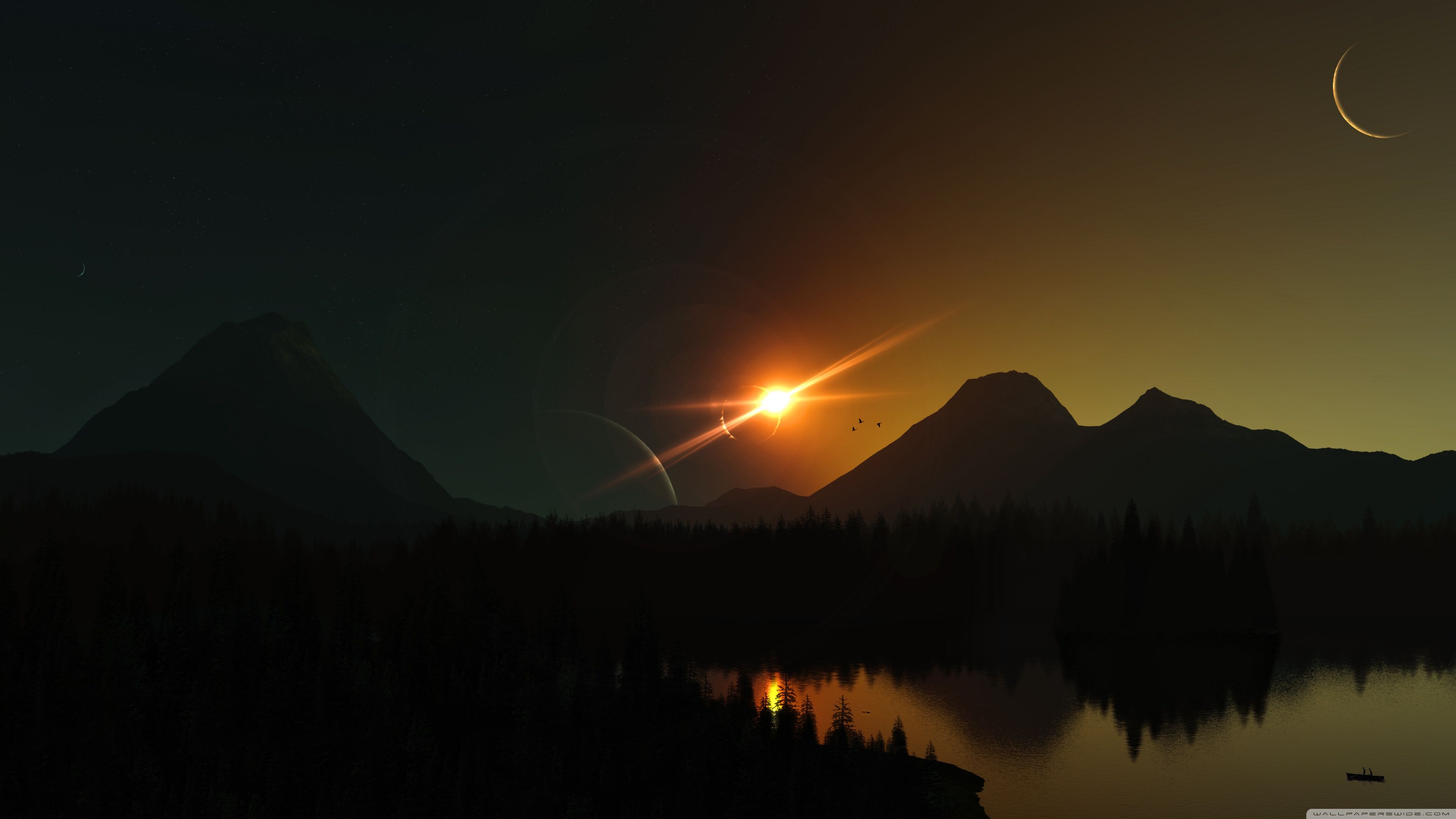 Landscape Eclipse 4K Wallpapers