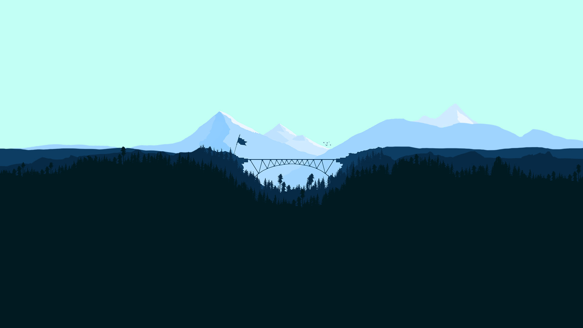 Landscape Minimal Mountains Art Wallpapers