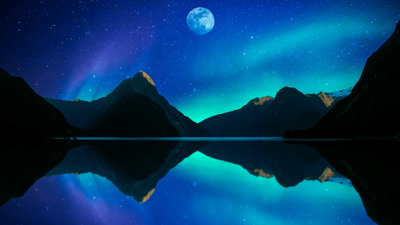 Landscape Night Moon Stars Wallpapers