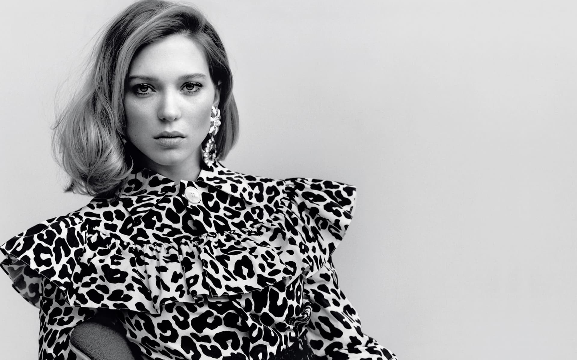 Lea Seydoux Monochrome Wallpapers