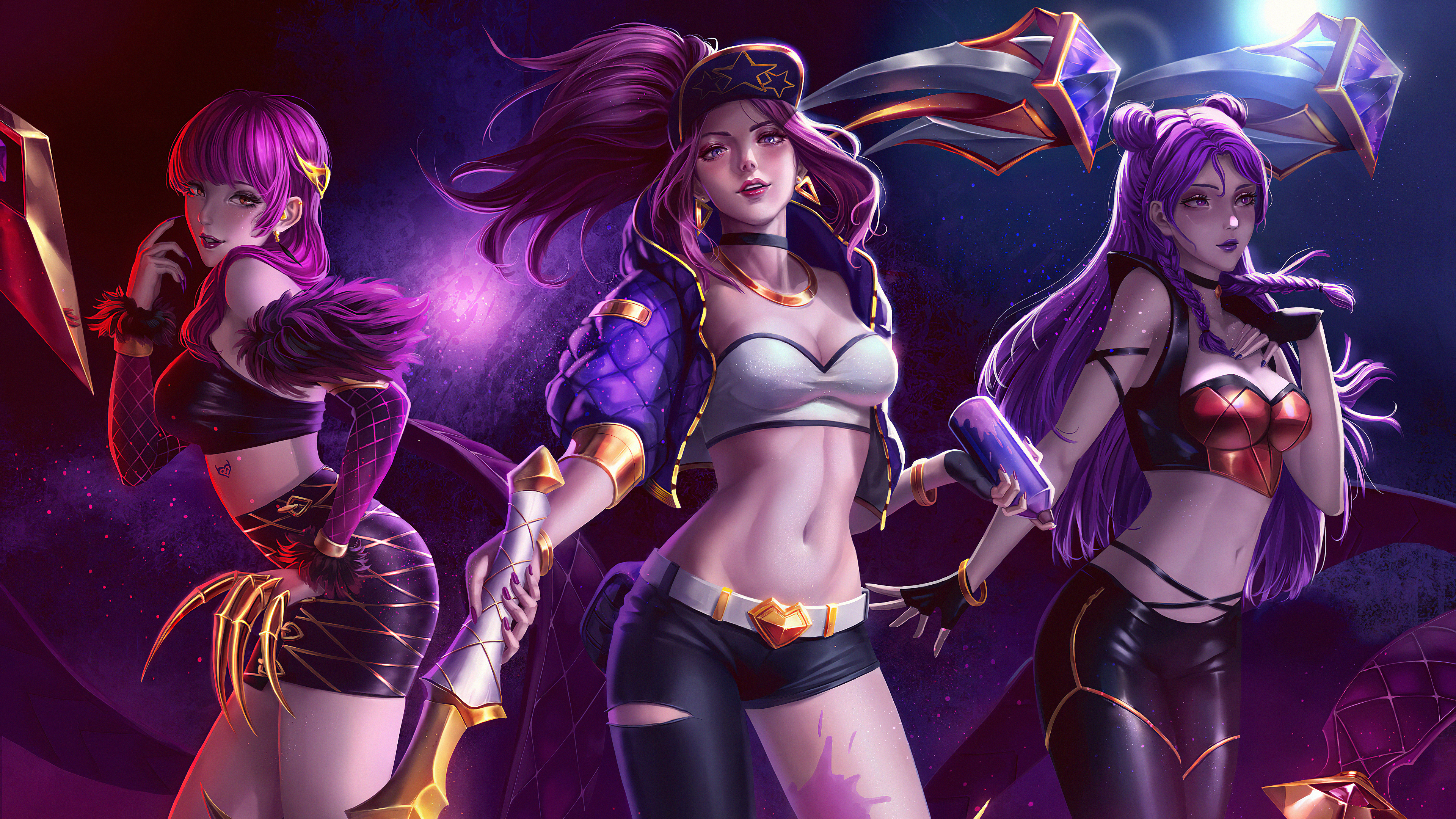 League Of Legends  K/DA Group 8K Wallpapers