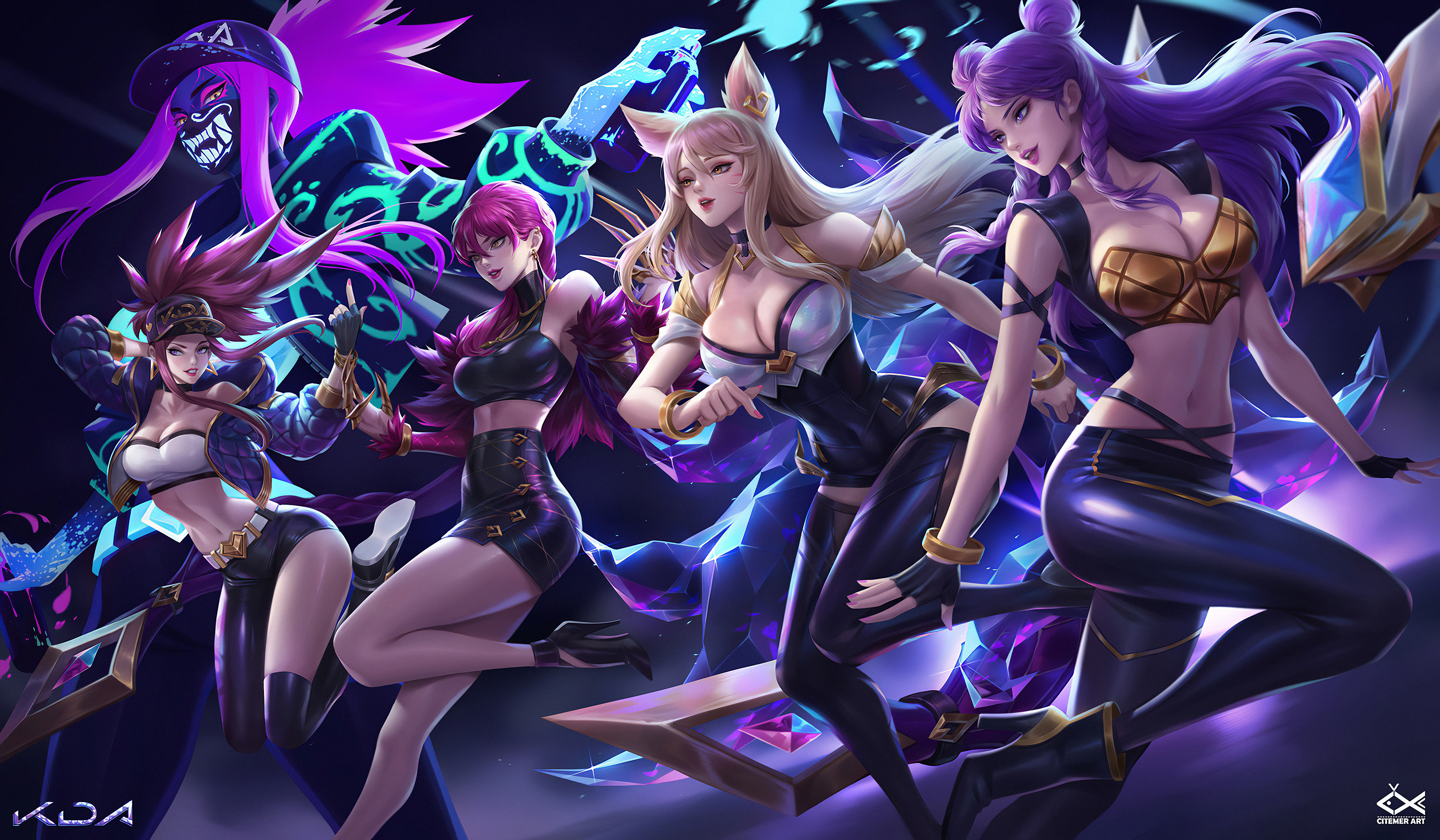 League Of Legends  K/DA Group 8K Wallpapers