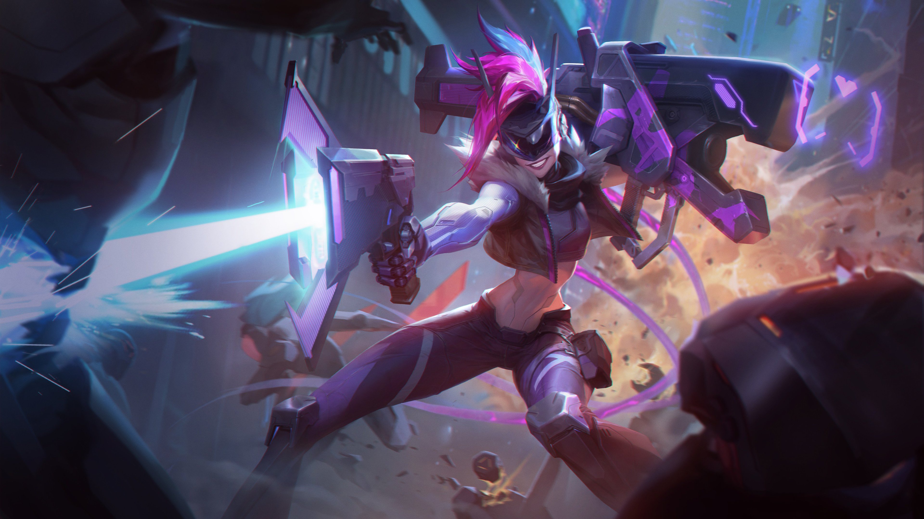 League Of Legends Arcane 4K Jinx Art Wallpapers