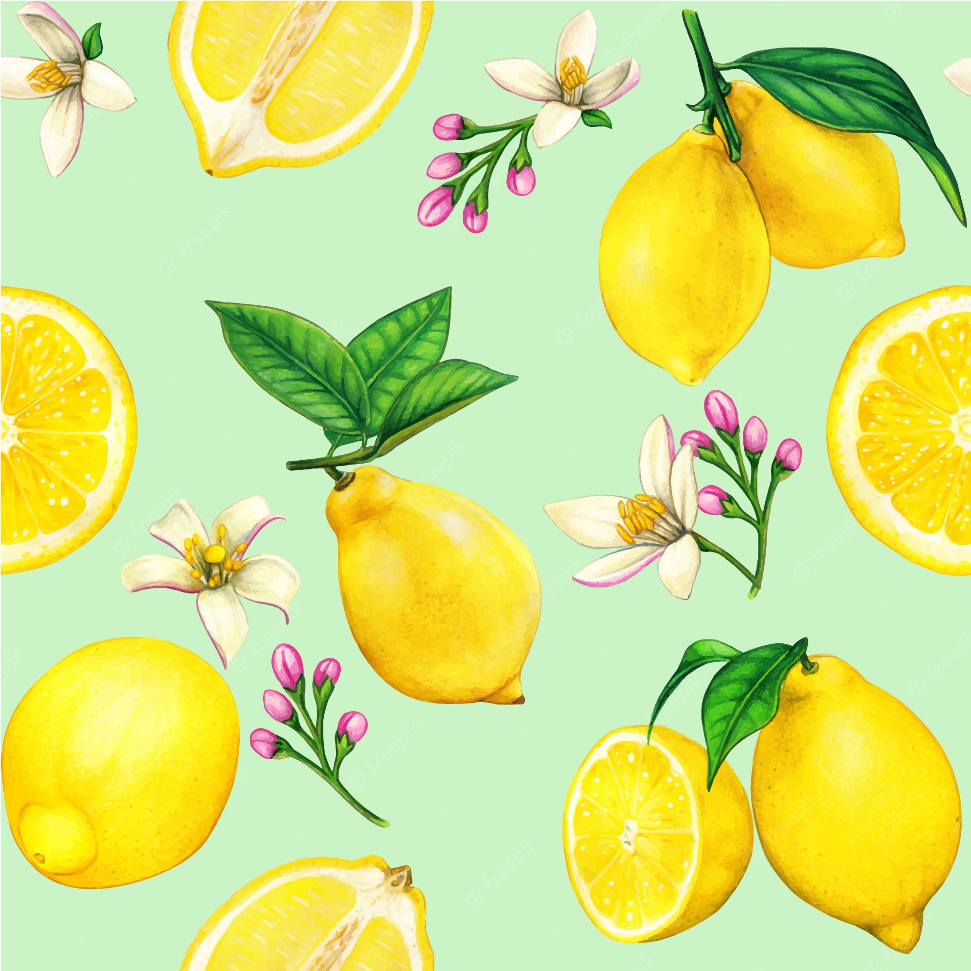 Lemon Watercolor Background