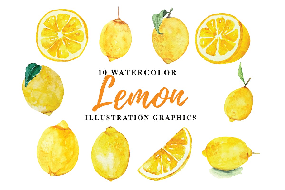Lemon Watercolor Background