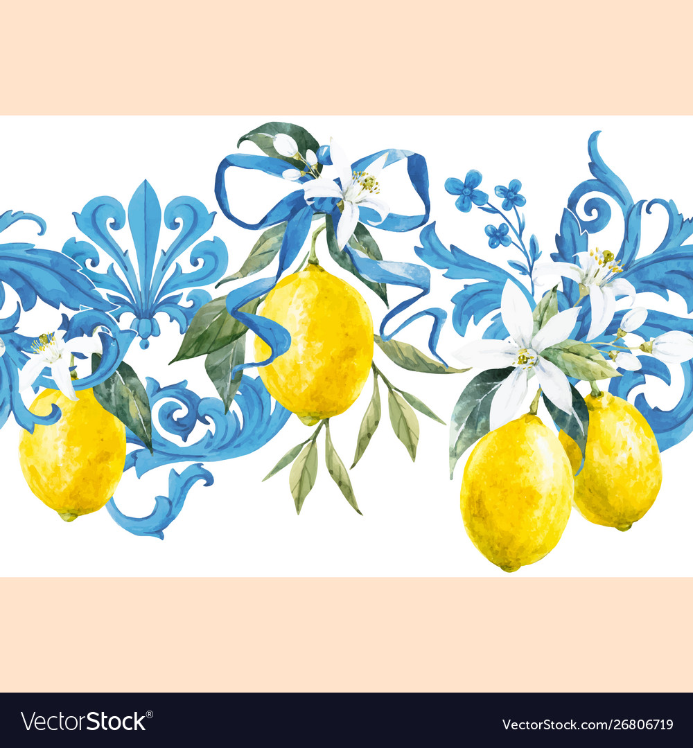 Lemon Watercolor Background