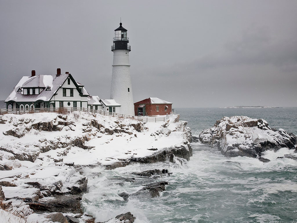 Lighthouse In Snow Wallpapers