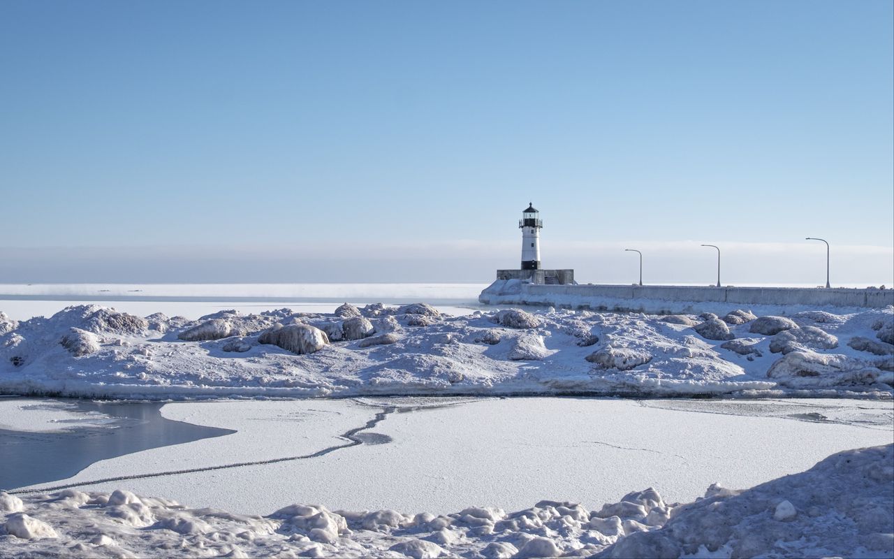 Lighthouse In Snow Wallpapers