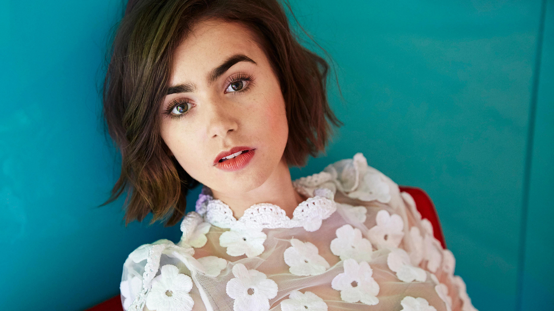 Lily Collins Red HD Wallpapers