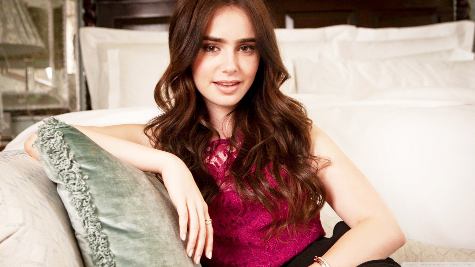 Lily Collins Red HD Wallpapers