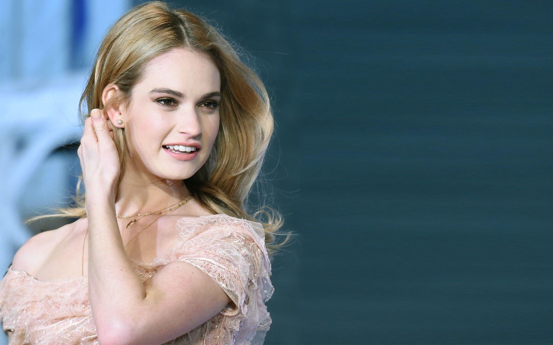 Lily James Smiling Wallpapers