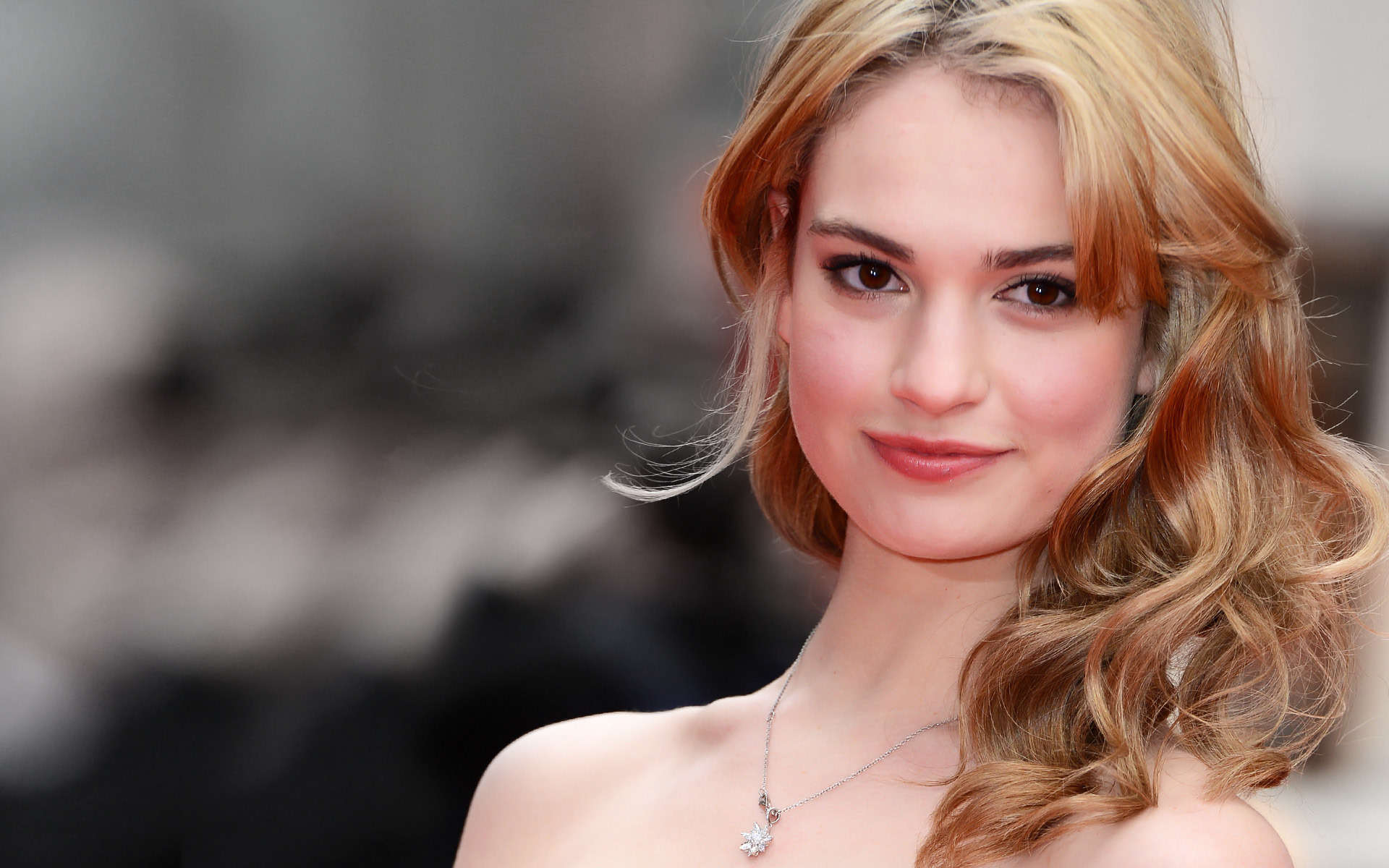 Lily James Smiling Wallpapers