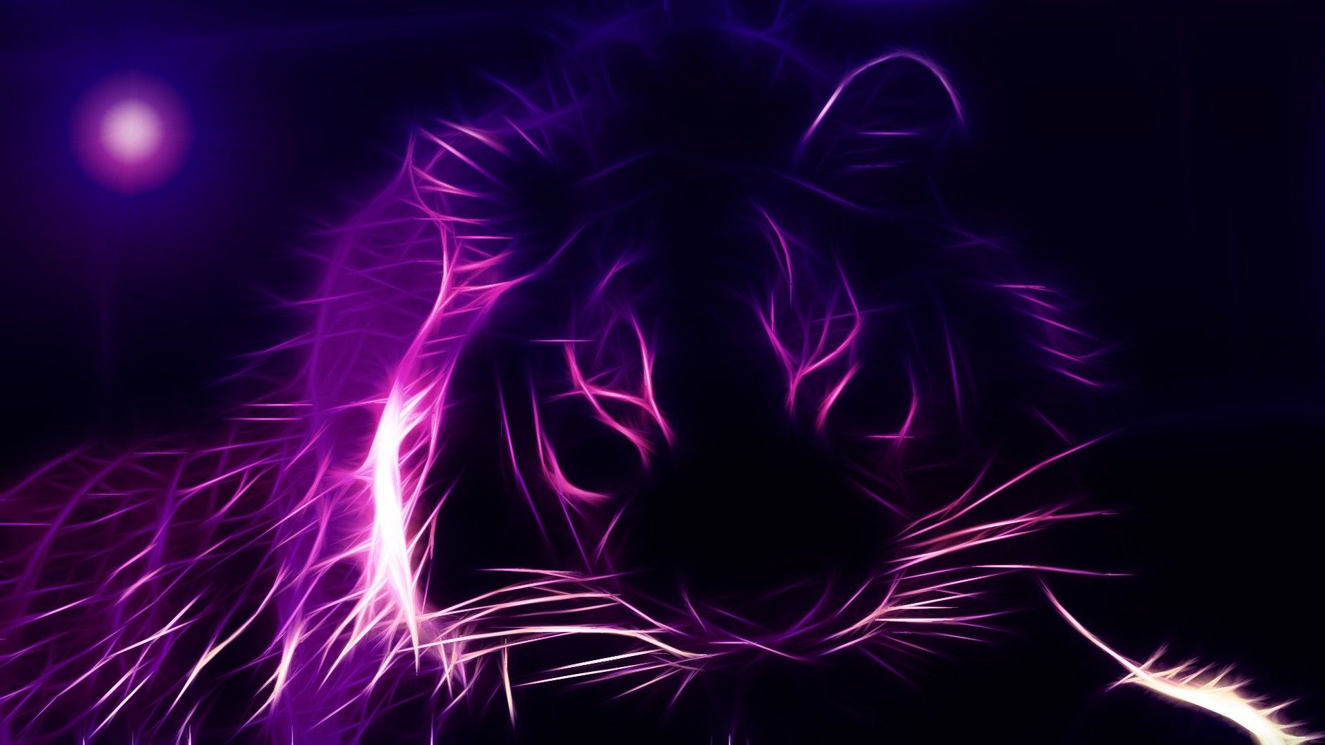 Lion Purple Background Digital Art