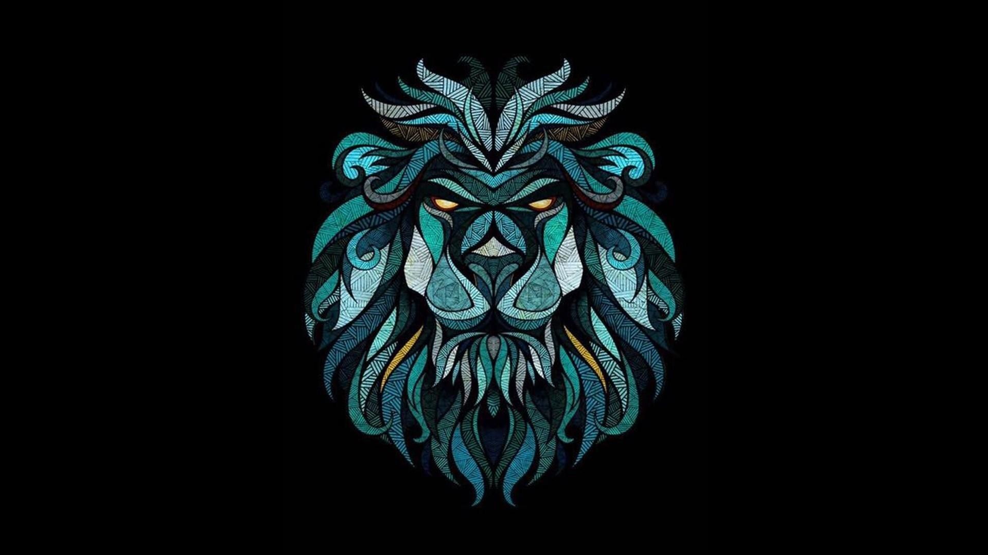 Lion Purple Background Digital Art