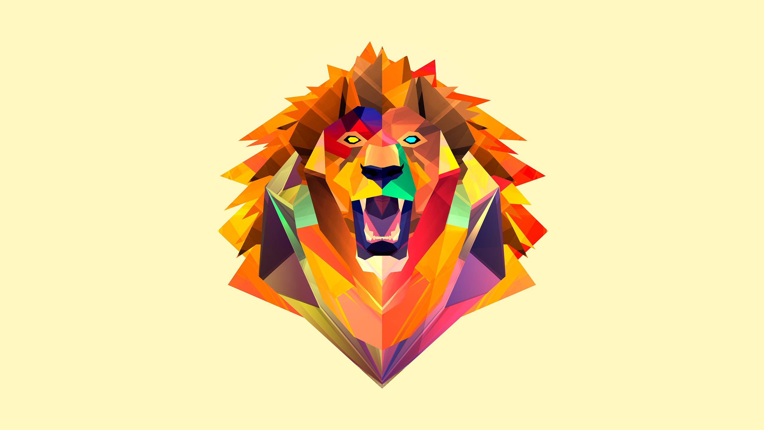 Lion Purple Background Digital Art