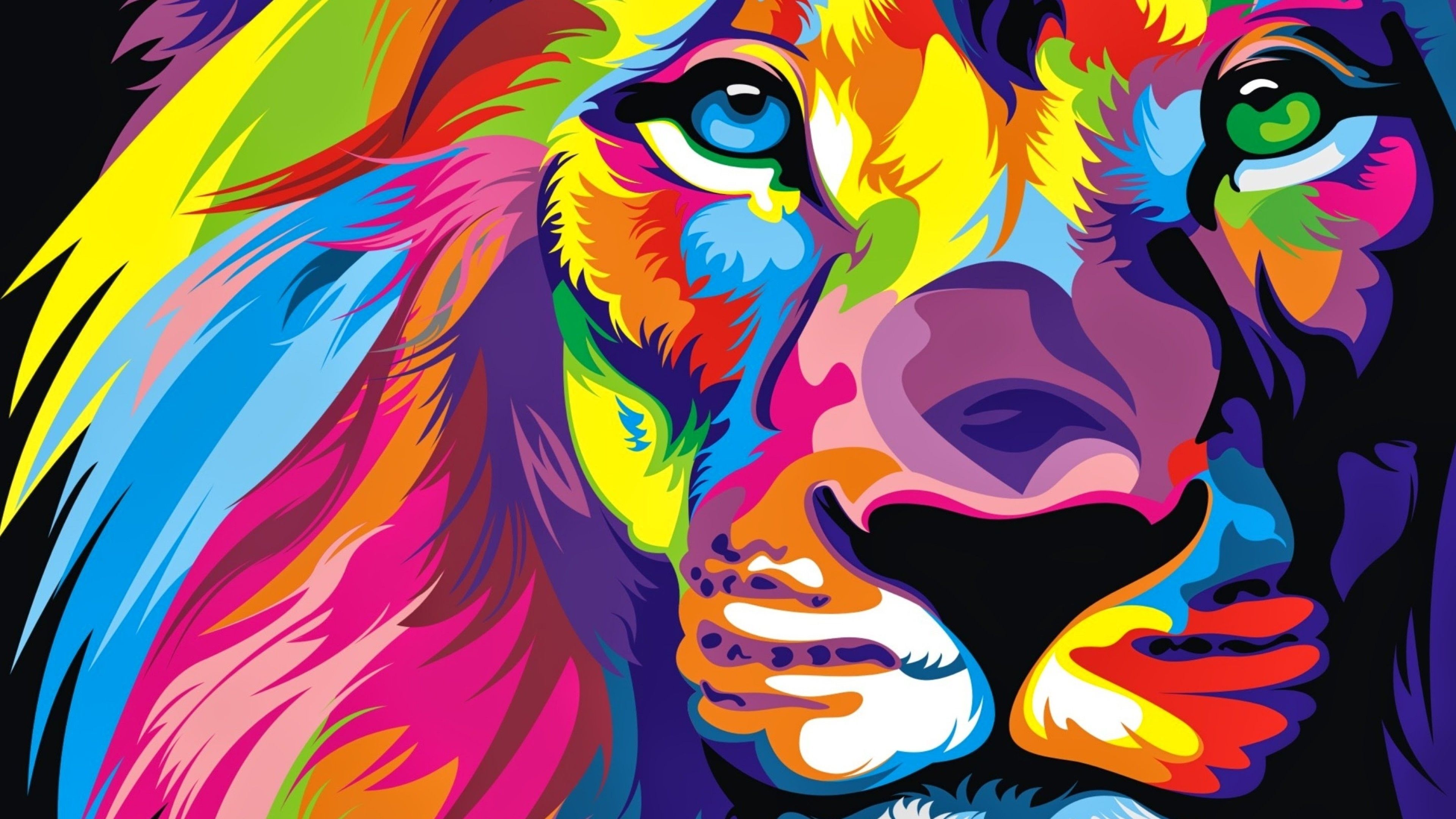 Lion Purple Background Digital Art