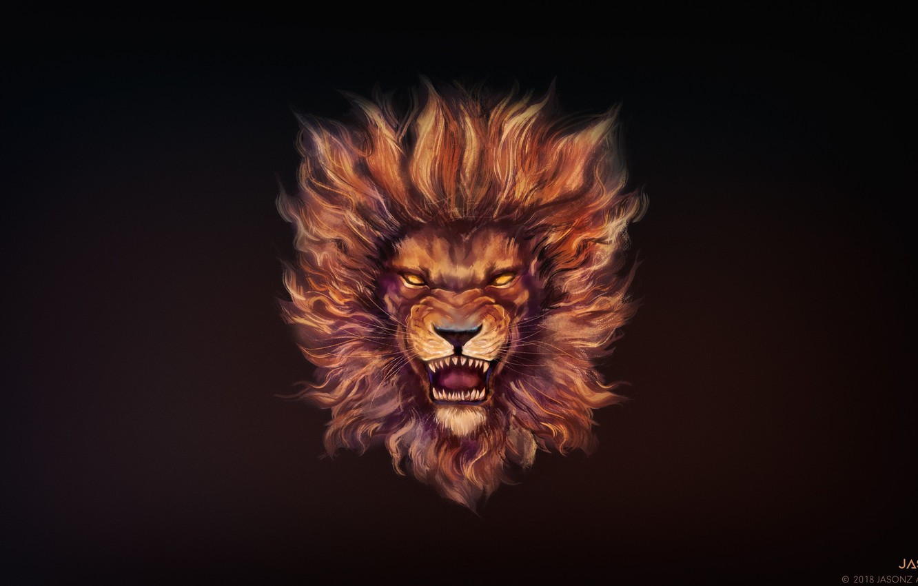 Lion Roar Colorful Fantasy Artwork
 Wallpapers