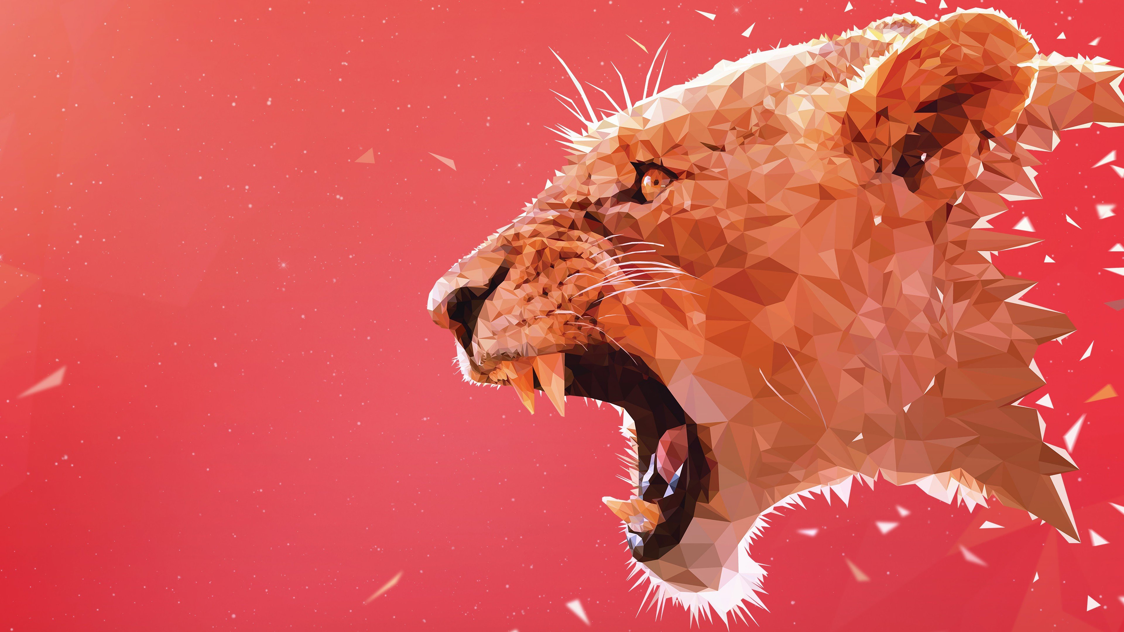 Lion Roar Colorful Fantasy Artwork
 Wallpapers