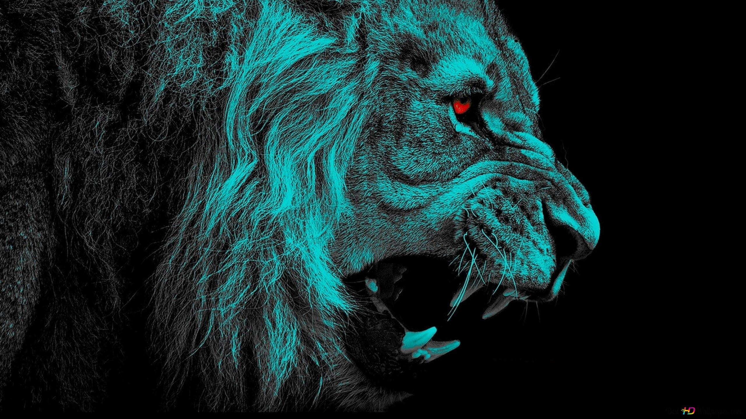 Lion Roar Colorful Fantasy Artwork
 Wallpapers