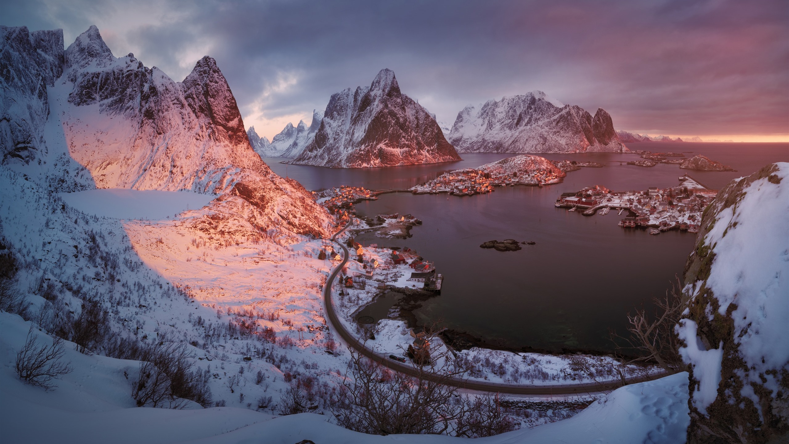 Lofoten Sunrise Near Sea Mountains Norway Island Wallpapers