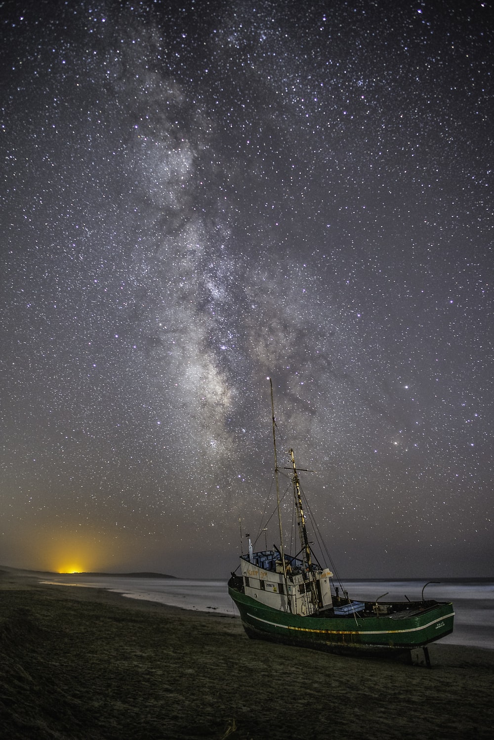 Lone Sailboat On Milky Way Night Wallpapers