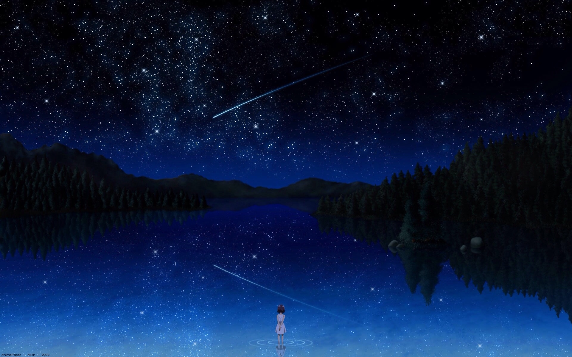 Lonely Girl Starring Shooting Star Wallpapers