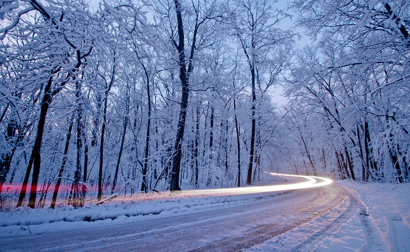 Long Exposure Snow Road Wallpapers