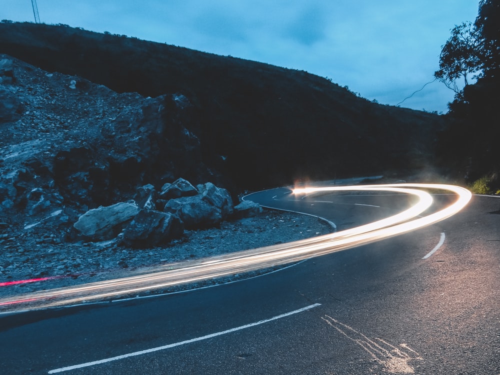 Long Exposure Snow Road Wallpapers