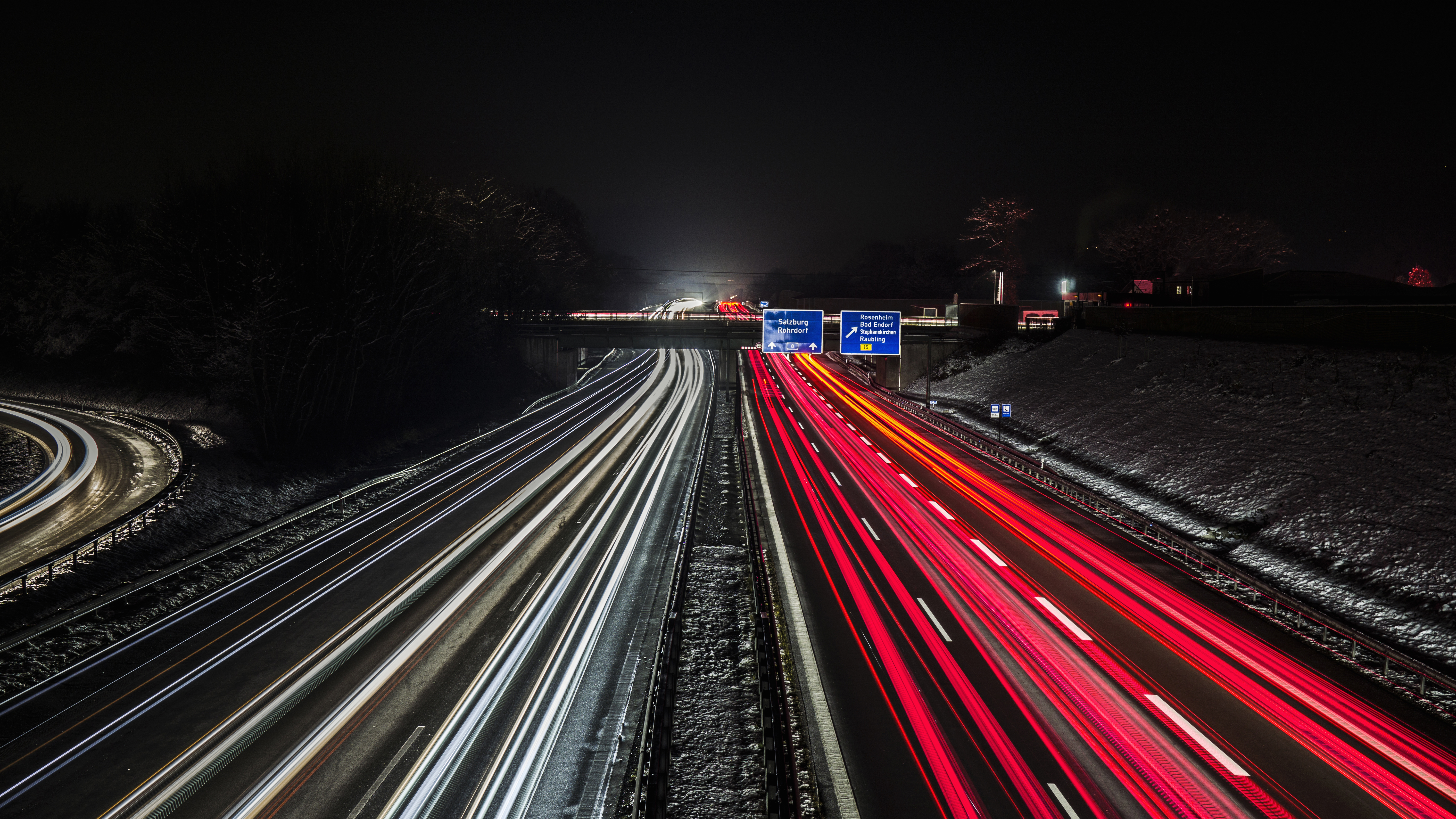 Long Exposure Snow Road Wallpapers