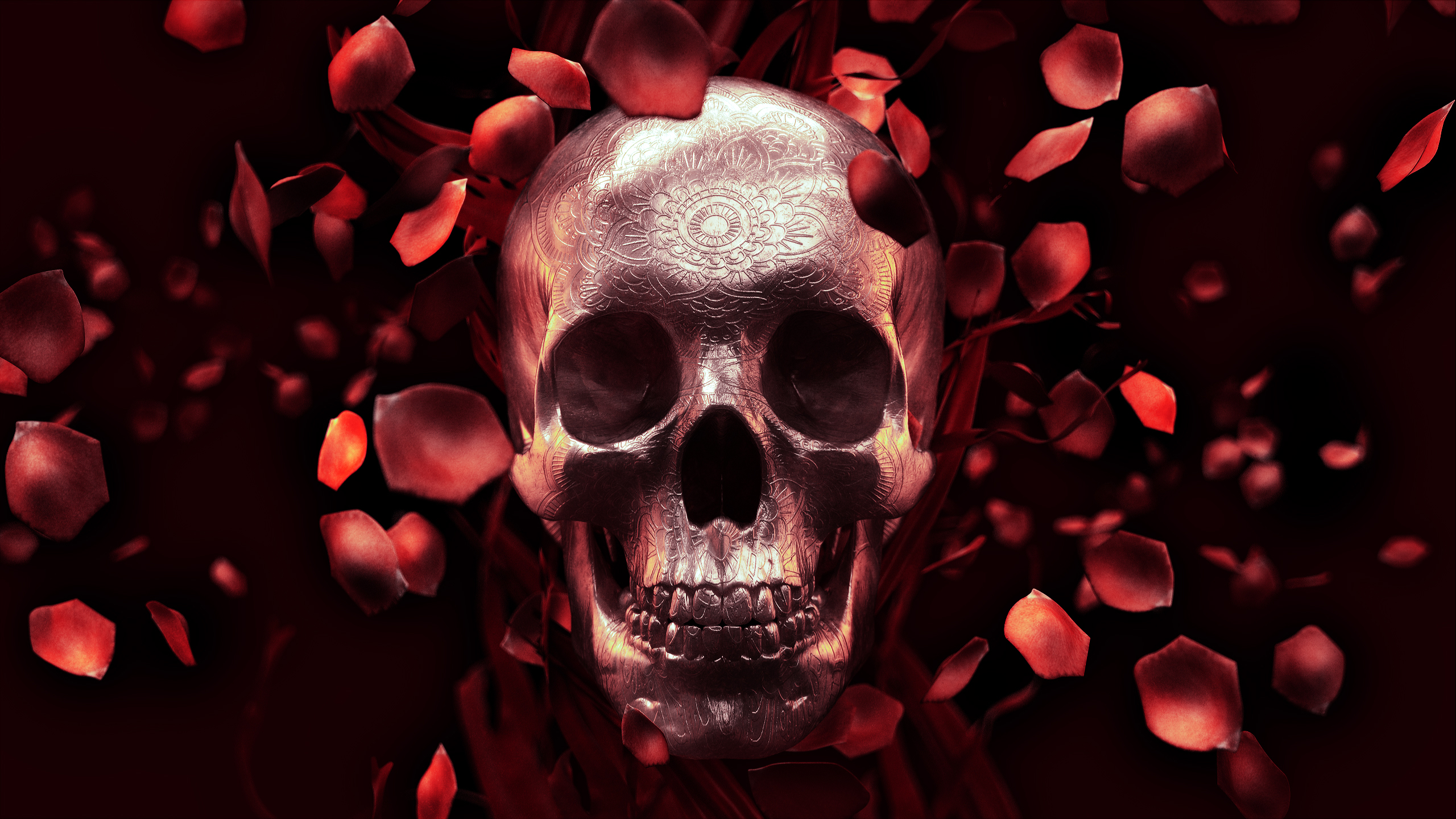 Love Skull And Roses Wallpapers