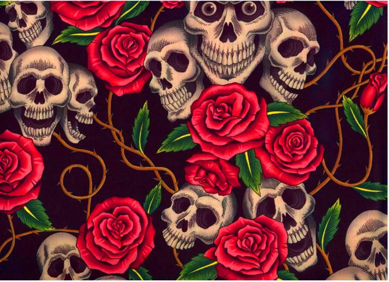 Love Skull And Roses Wallpapers