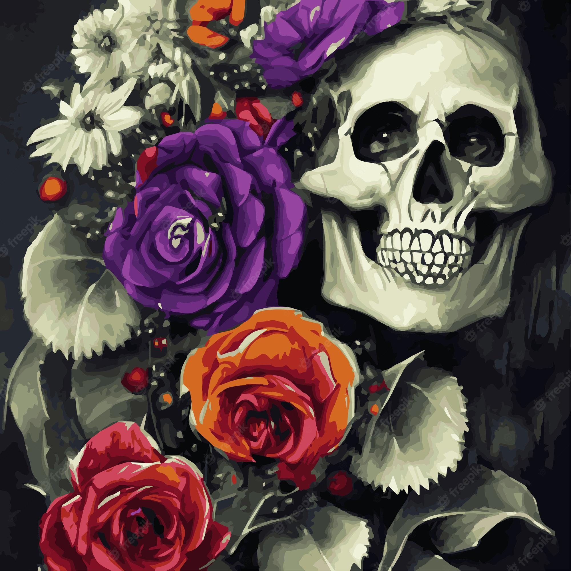 Love Skull And Roses Wallpapers