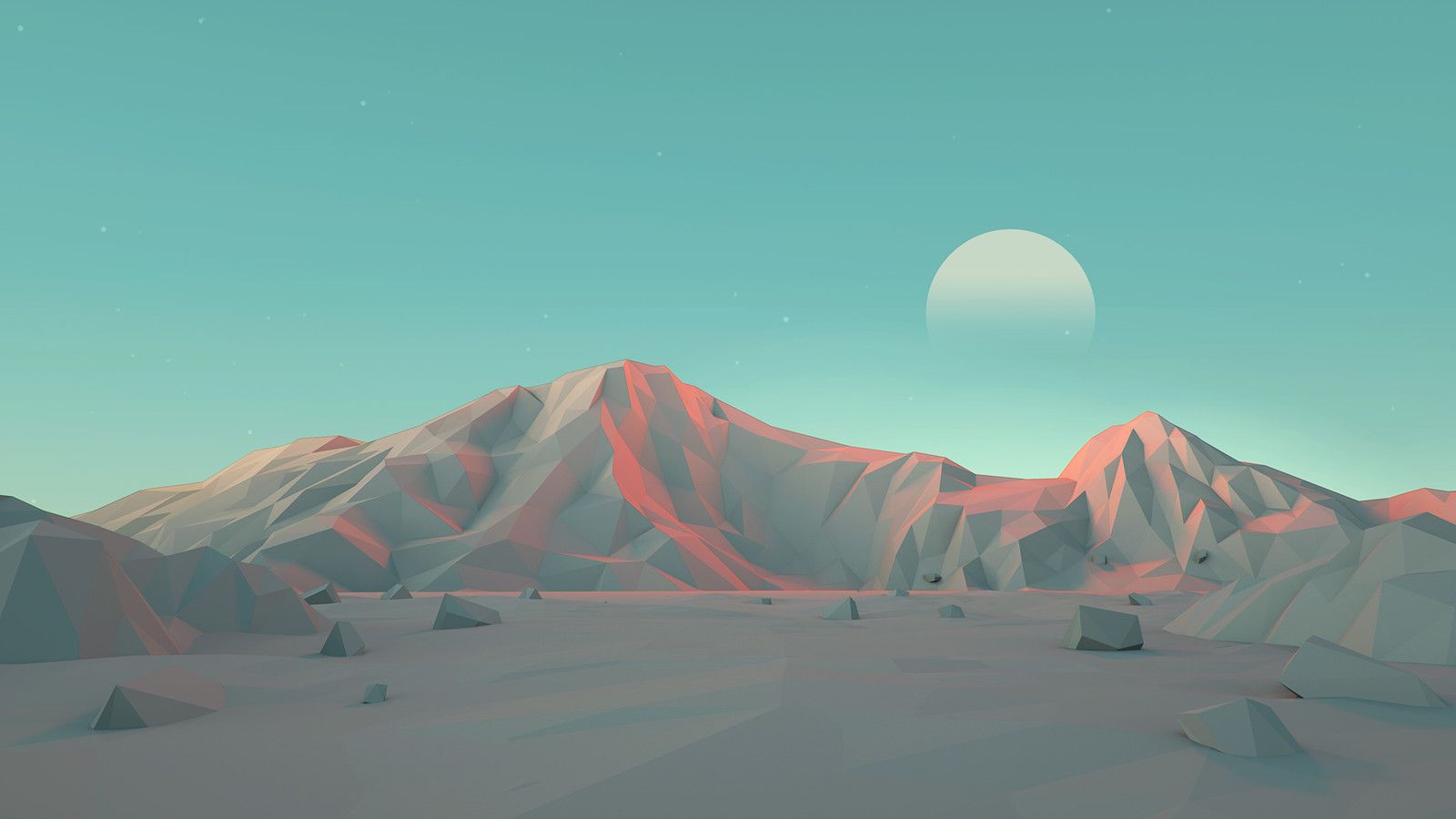 Low Poly 4K Pink Mountains Wallpapers