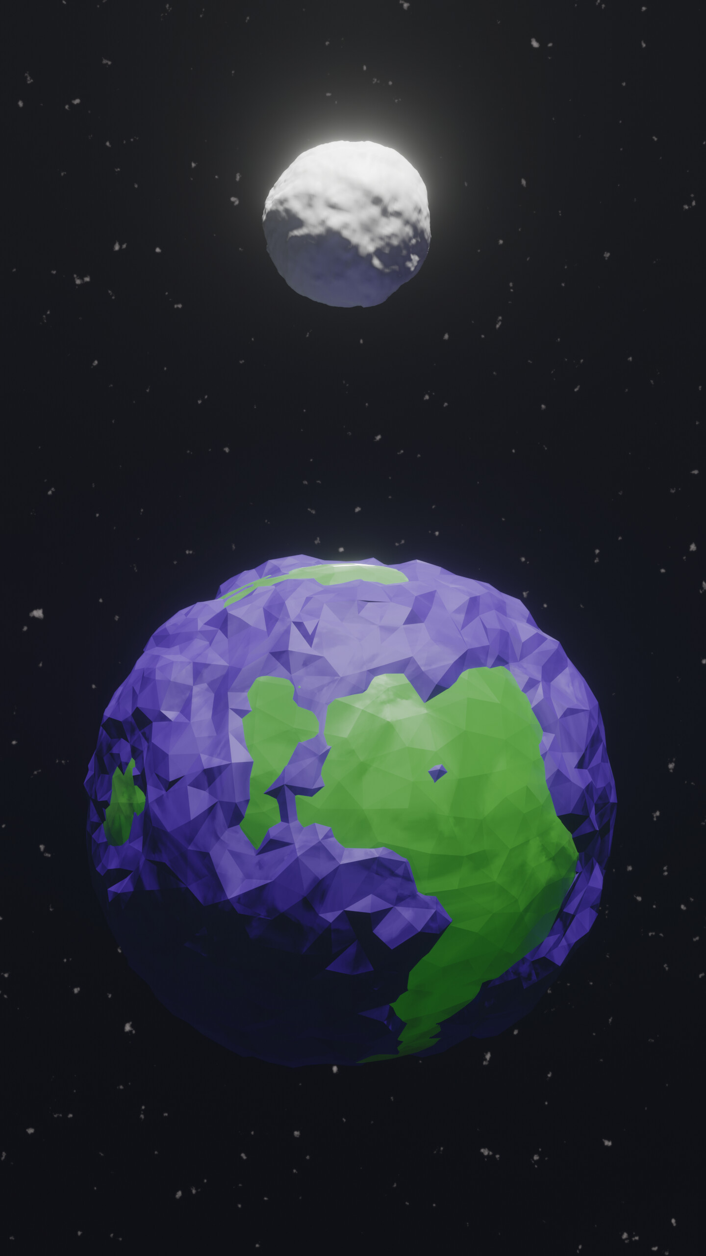 Low Poly Moon Space Wallpapers