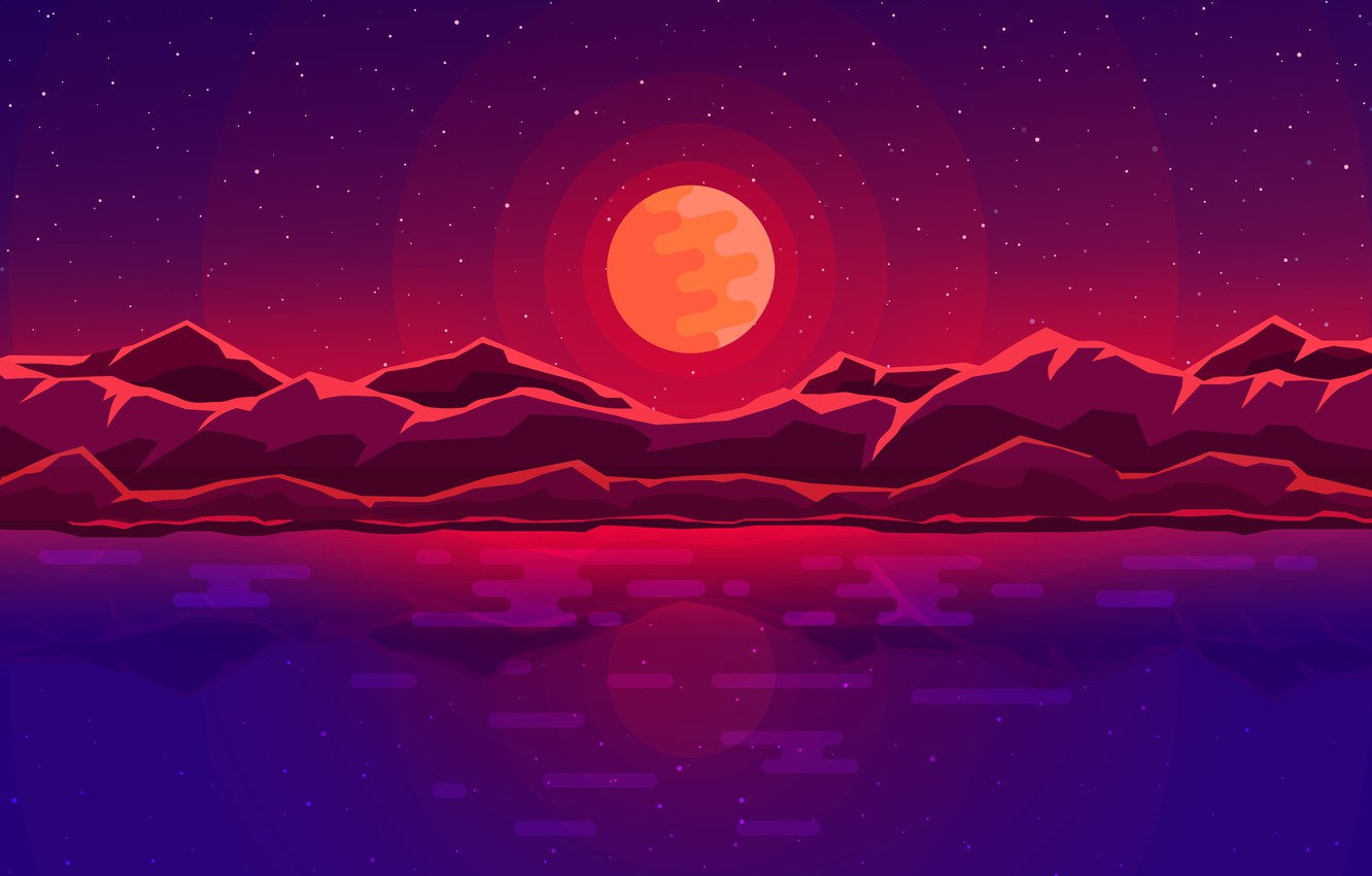 Low Poly Moon Space Wallpapers