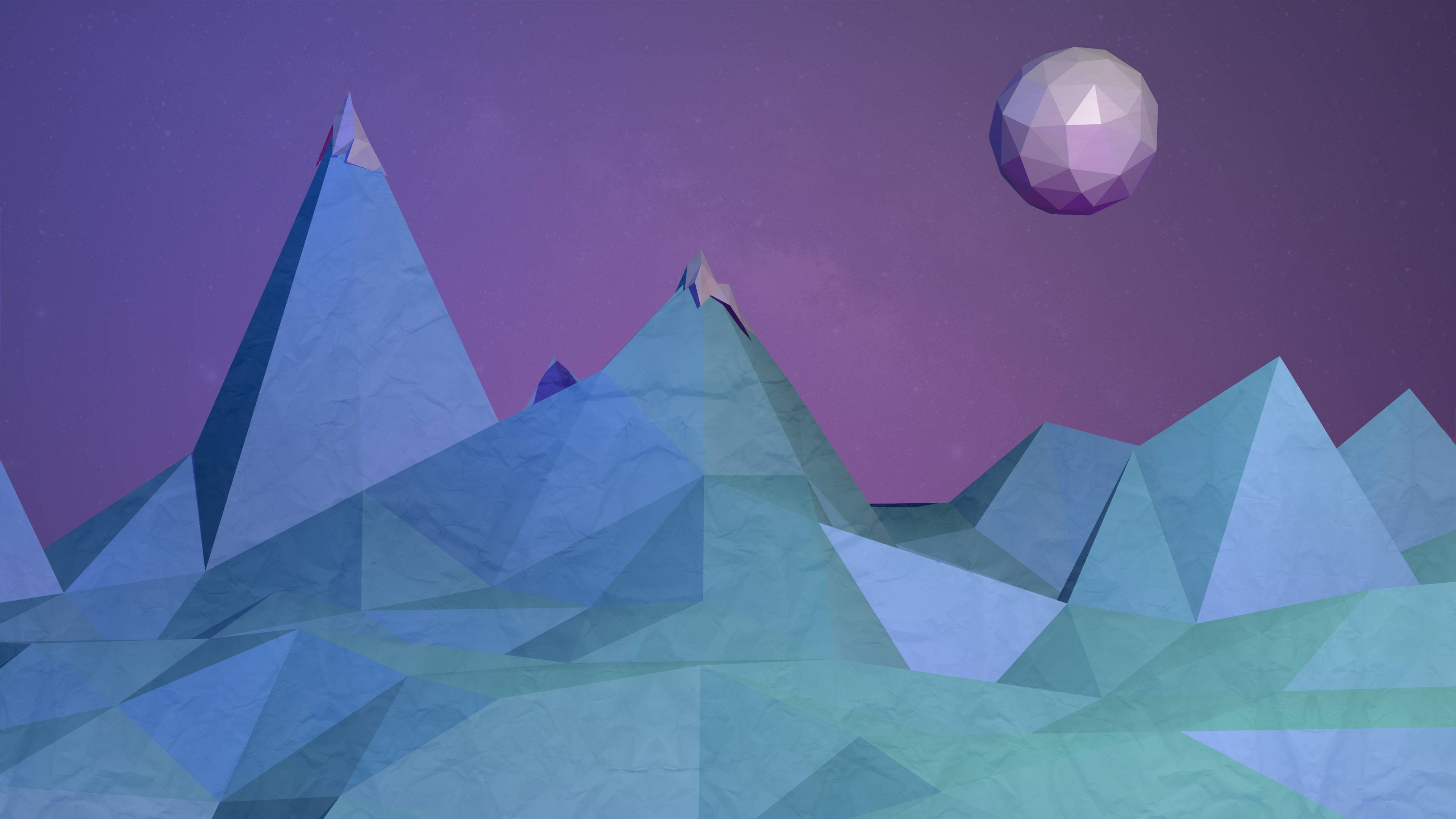 Low Poly Moon Space Wallpapers