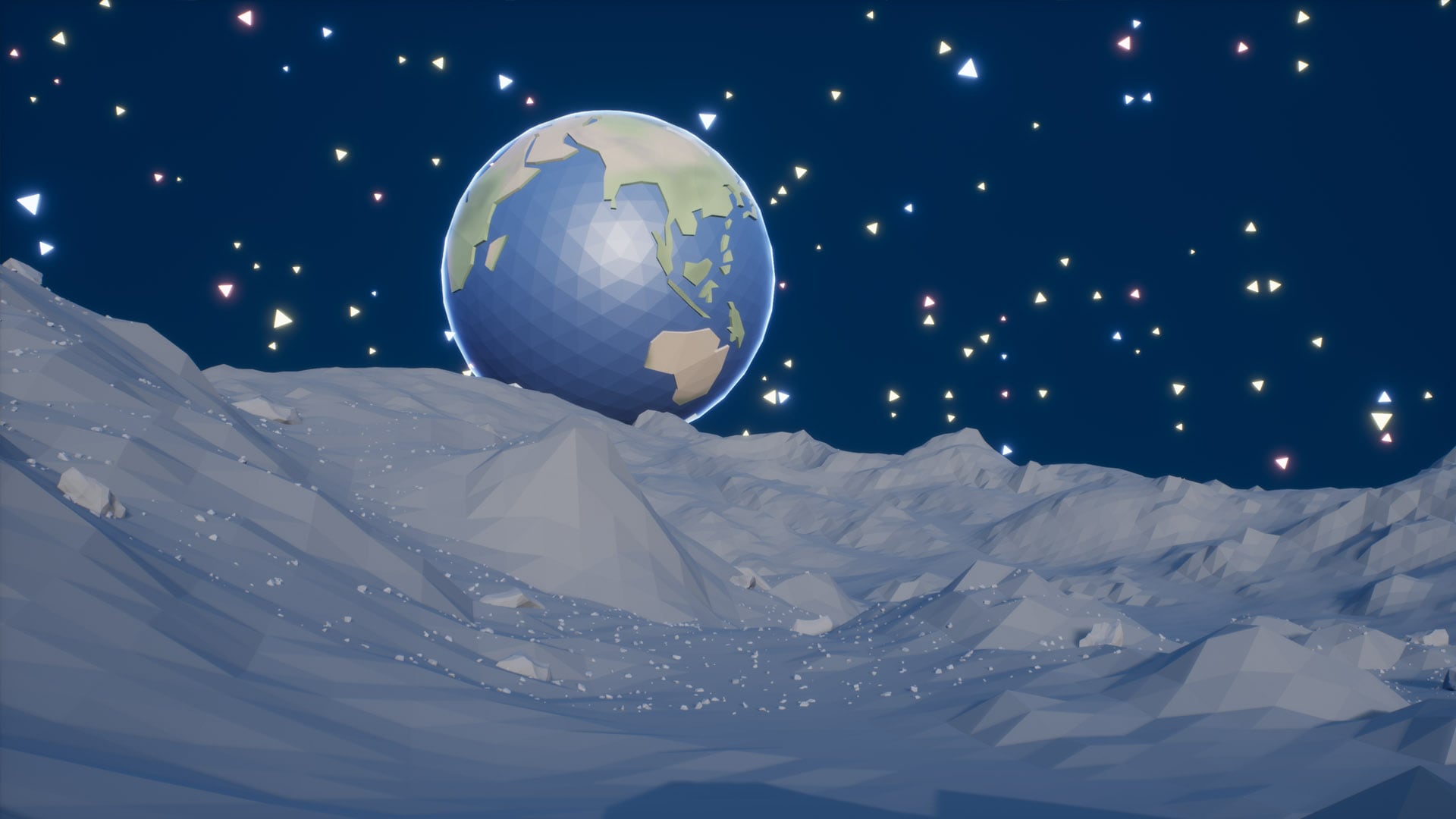 Low Poly Moon Space Wallpapers