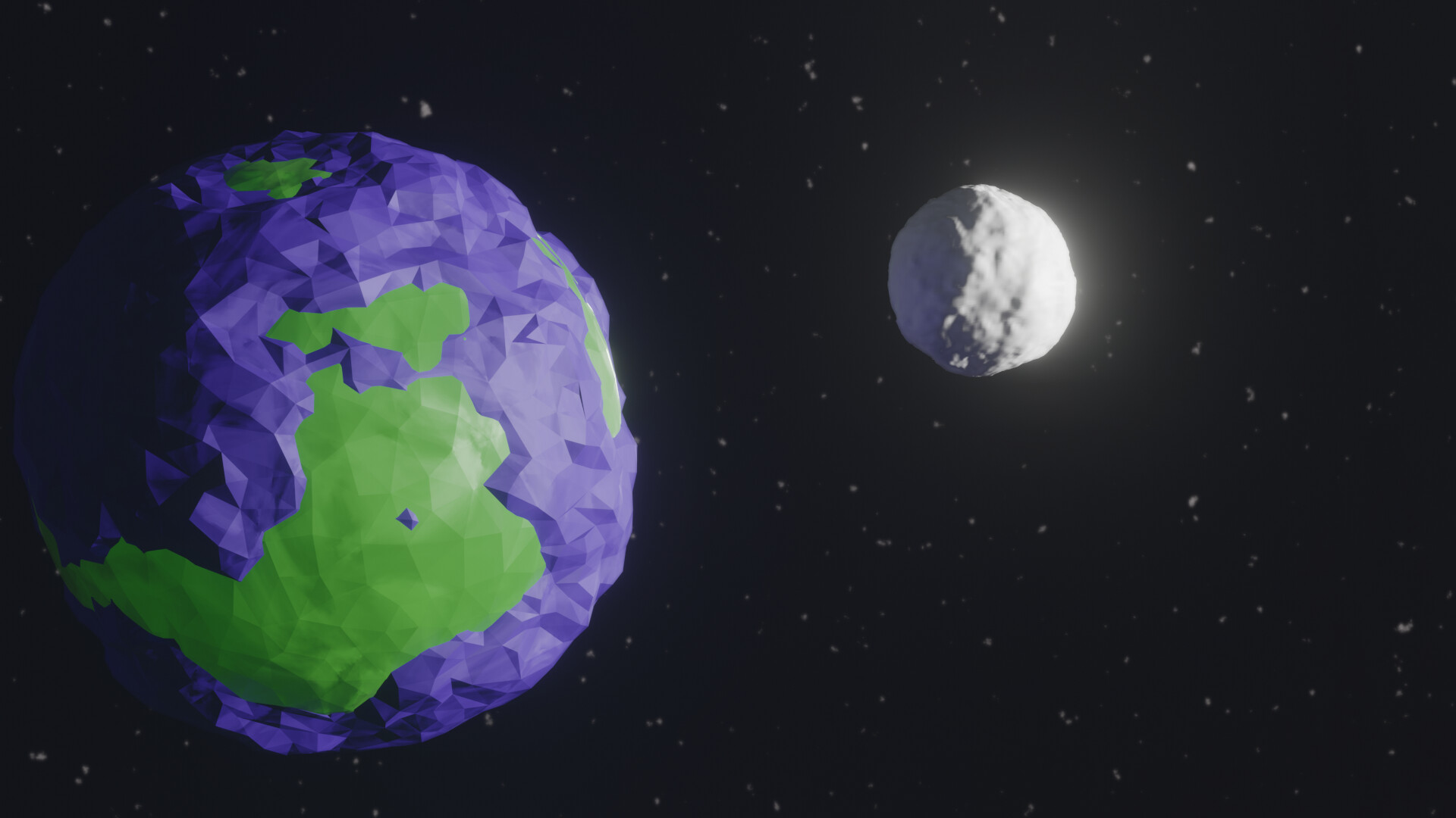 Low Poly Moon Space Wallpapers