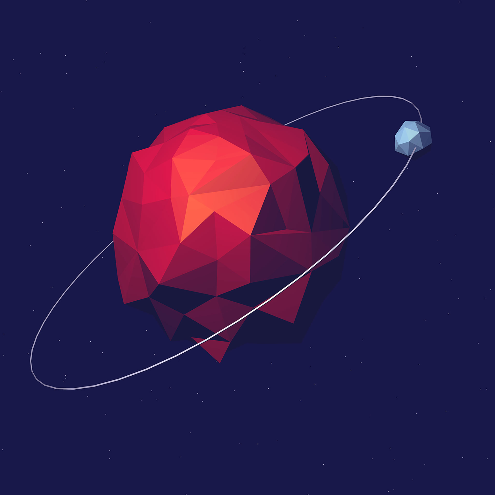 Low Poly Space Planet Minimal Wallpapers